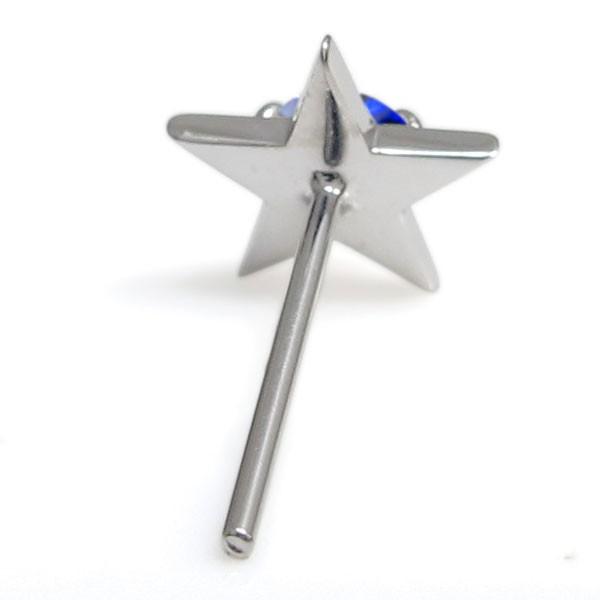スターピアス サファイア 星ピアス K10 メンズピアス : PLEJOUR (プレ