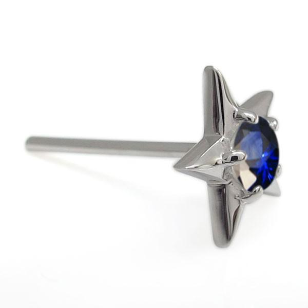 スターピアス サファイア 星ピアス K10 メンズピアス : PLEJOUR (プレ