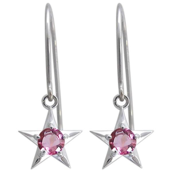 プラチナ 可愛い 星ピアス ピンクトルマリンピアス レディース クリスマス ポイント消化