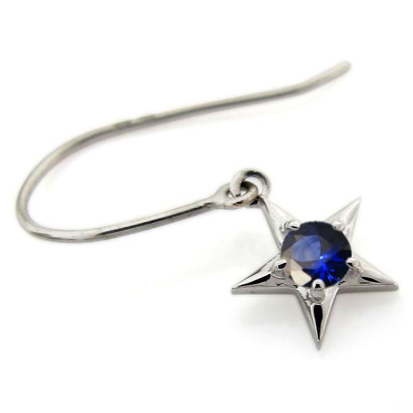 星ピアス スターピアス サファイア 10金 フックピアス : PLEJOUR