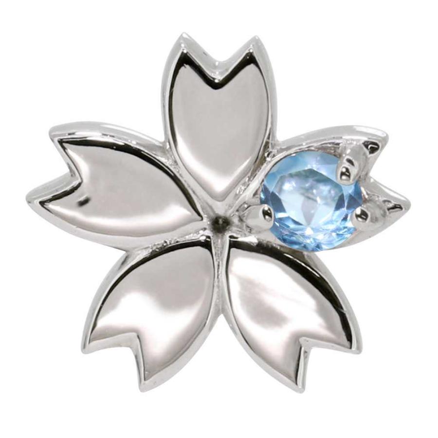 ピアス レディース プラチナ 11月誕生石 ブルートパーズ 花 桜 母の日