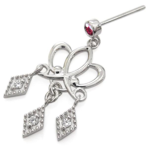 ルビー 王冠 シャンデリアピアス クラウンピアス 上品の画像