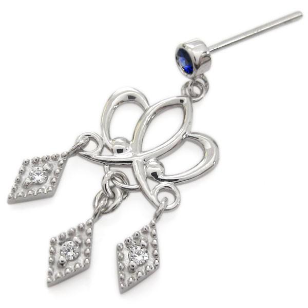 サファイア 王冠 シャンデリアピアス クラウンピアス 上品の画像