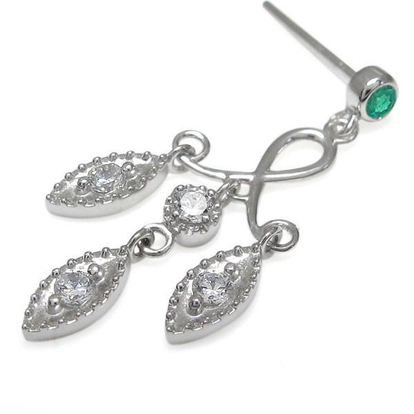 プラチナピアス シャンデリアピアス エメラルドピアス クリスマス ポイント消化の画像