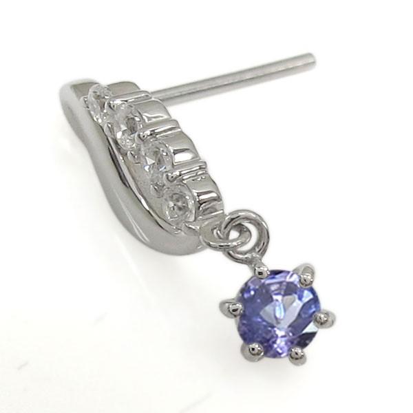 エレガントピアス 10金 タンザナイトピアス シンプル 結婚10周年記念_5