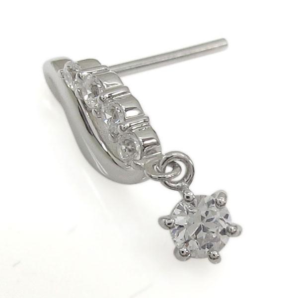 シンプルピアス ダイヤモンドピアス K18ピアス 上品の画像