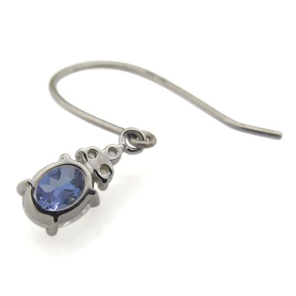 タンザナイトピアス オーバル シンプル 18金 ピアス 一粒 : PLEJOUR