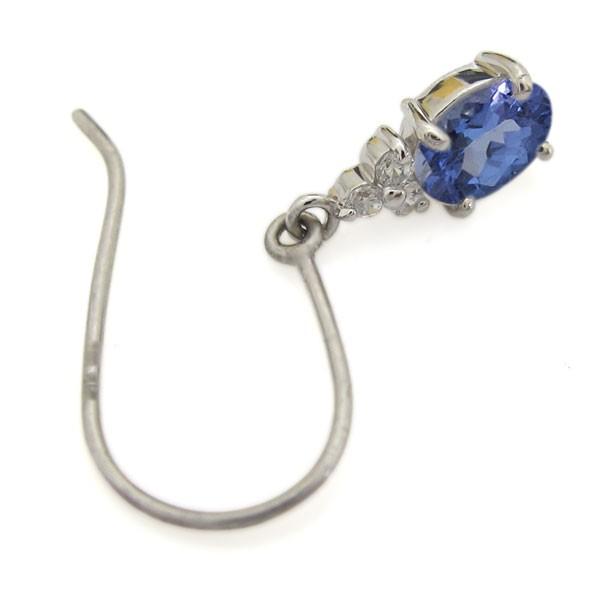 タンザナイトピアス オーバル シンプル 18金 ピアス 一粒 : PLEJOUR