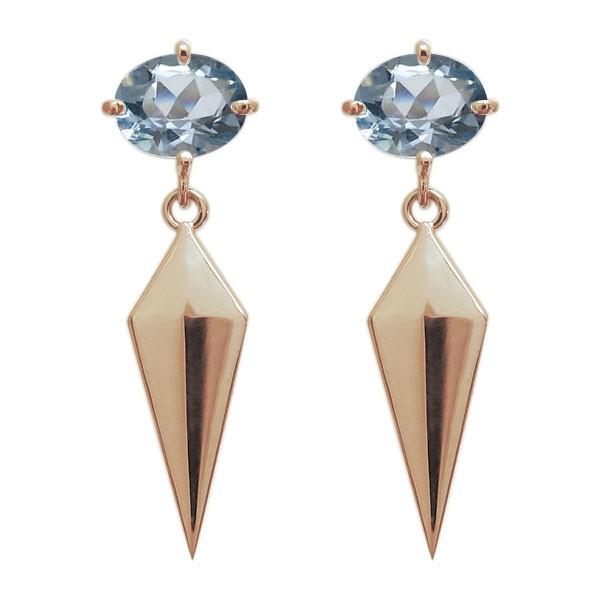 K18 メンズピアス アクアマリン スタッドピアス : PLEJOUR (プレ