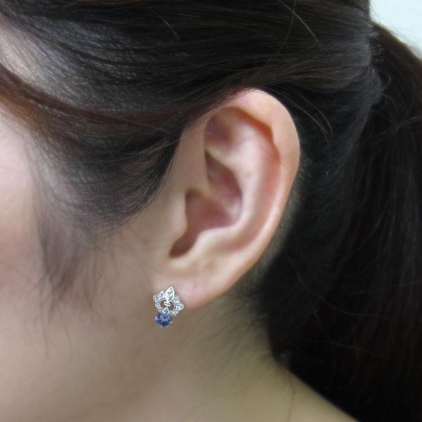 K18 オーバルピアス タンザナイト スタッドピアス_2