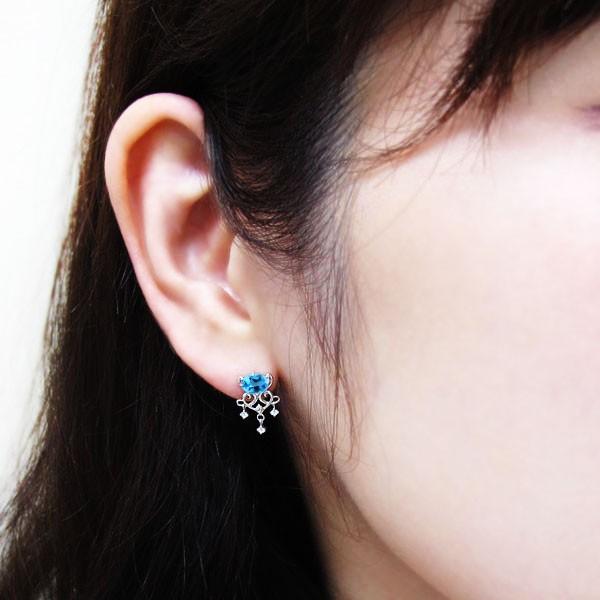 18金 シャンデリアピアス ブルートパーズ ピアス : PLEJOUR (プレ