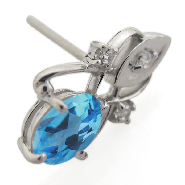 K18 オーバルピアス ブルートパーズ スタッドピアス : PLEJOUR (プレ