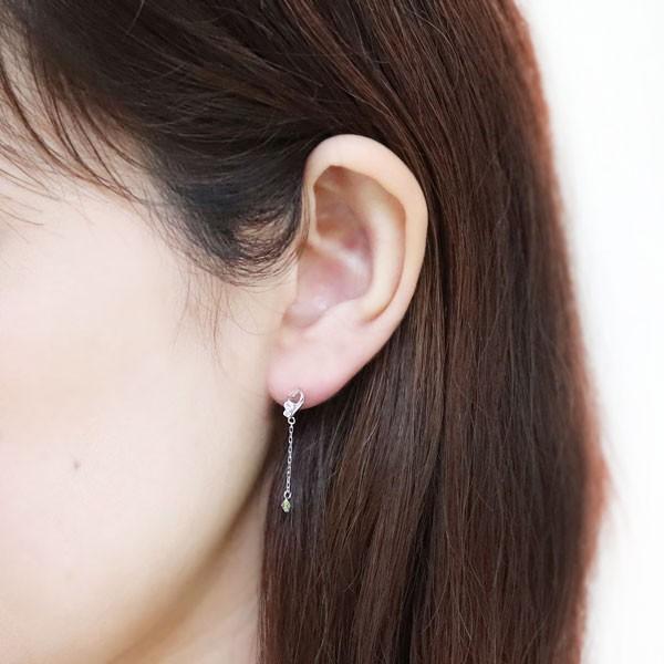 1692 ペリドット　ロングピアス レディースピアス ペリドット ロングピアス 18金 シンプル チェーン