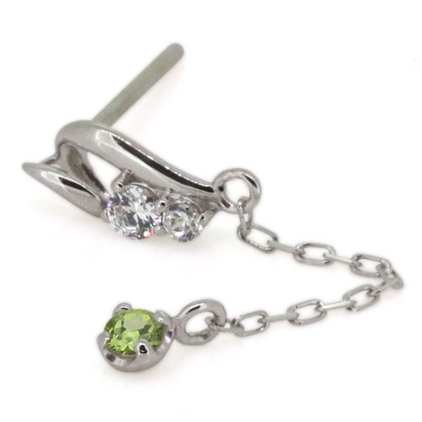 1692 ペリドット　ロングピアス レディースピアス ペリドット ロングピアス 18金 シンプル チェーン