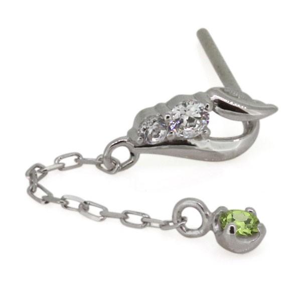 1692 ペリドット　ロングピアス レディースピアス ペリドット ロングピアス 18金 シンプル チェーン
