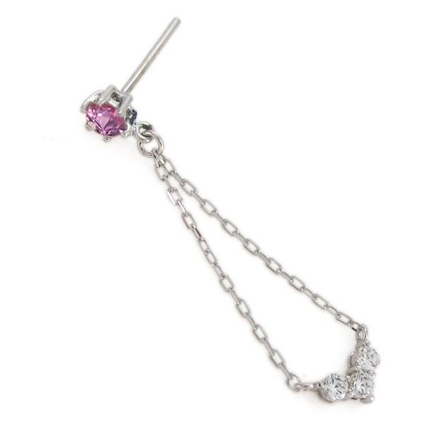 ピアス 9月誕生石 トリロジー スタッドピアス レディース 18金 揺れる_5