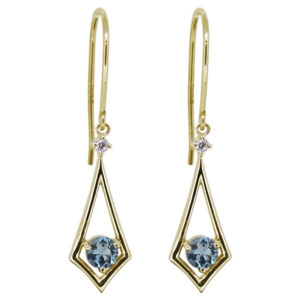 レディース フックピアス シンプル 誕生石 10金 揺れる