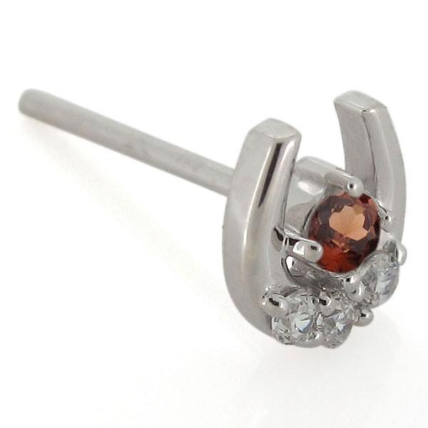 ホースシュー レディースピアス 1月誕生石 10金 馬蹄 約 ホースシュー 馬蹄