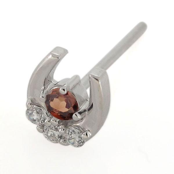 ホースシュー レディースピアス 1月誕生石 10金 馬蹄 約 ホースシュー 馬蹄