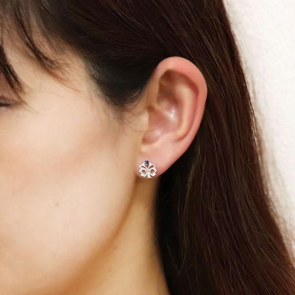 ピアス サファイア 9月誕生石 18金 レディース 20代 30代 40代 ブーケ スタッドピアス_2