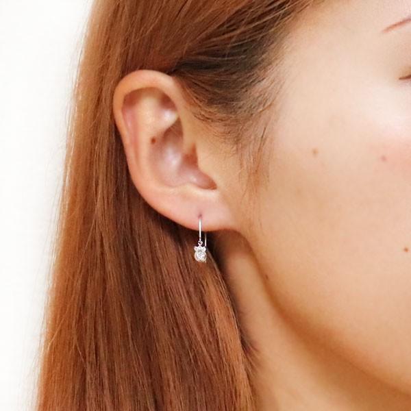 K18 ピアス 4月誕生石 ダイヤモンド レディース 18金 揺れるピアス シンプル_2