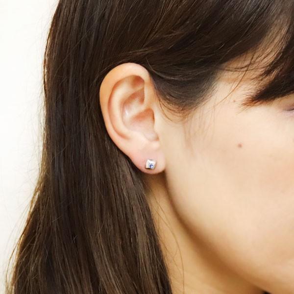 タンザナイト ピアス プラチナ メンズ シンプル スタッズピアス