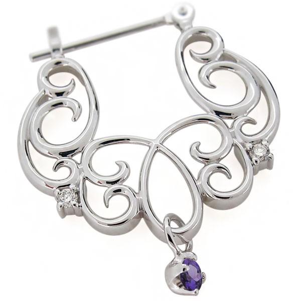 【公式】 ピアス レディース 人気 フープ アメジスト 10金 唐草 クロッシング 【Z8951958509】(32201円)
