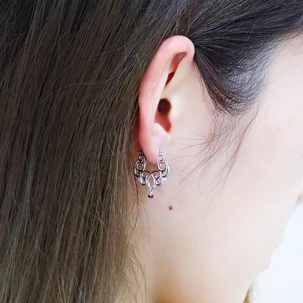 ピアス レディース ペア 18金 フープ ピンク ゴールド 揺れる 人気の画像