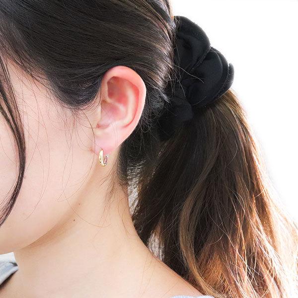 リバーシブル k18 ピアス プラチナ フープ レディース 人気 両耳セット