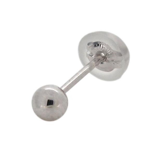 ピアス メンズ シンプル 片耳 プラチナ 丸玉 3mm ボール スタッド