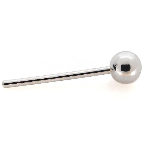ピアス メンズ シンプル 片耳 プラチナ 丸玉 3mm ボール スタッド