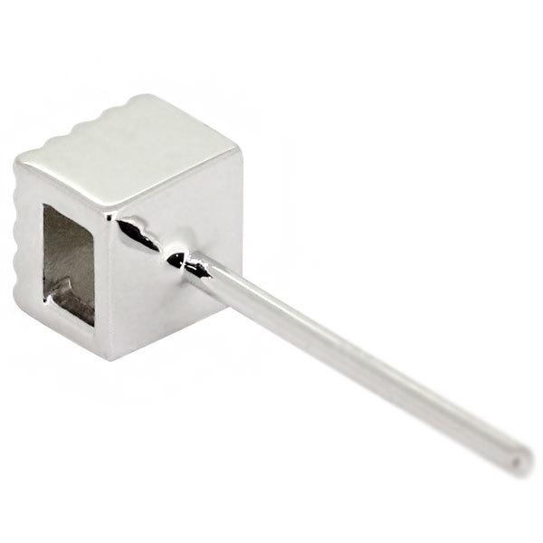 ピアス 18k レディース シンプル スクエア 一粒 天然石 ガーネット k18 ピンク イエロー k18 約4