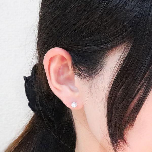 パール ピアス レディース シンプル 10k 真珠 スタッドピアス 両耳用 ネックレス_1