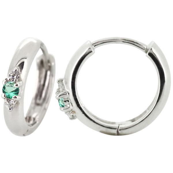楽天ランキング1位 フープピアス リング ピアス メンズ 片耳 メンズ プラチナ 中折れ フープピアス プラチナ 片耳 エメラルド シンプル メンズアクセサリー