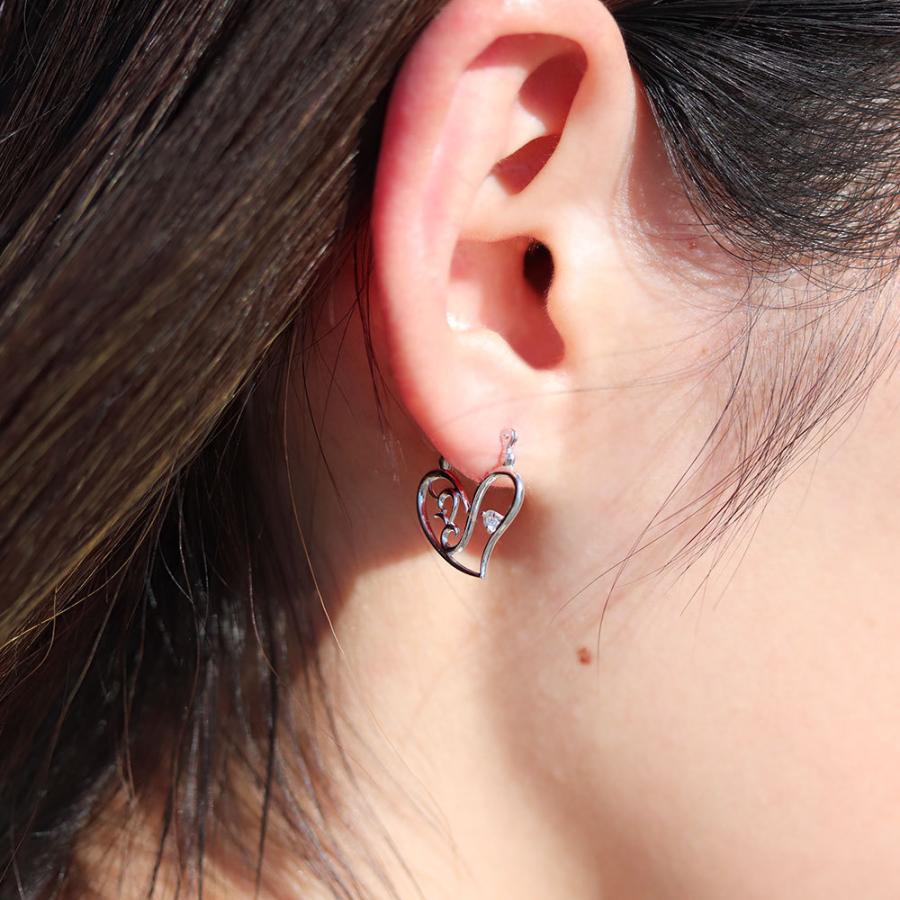 ピアス フープ レディース ハート フープピアス クロッシングピアス 