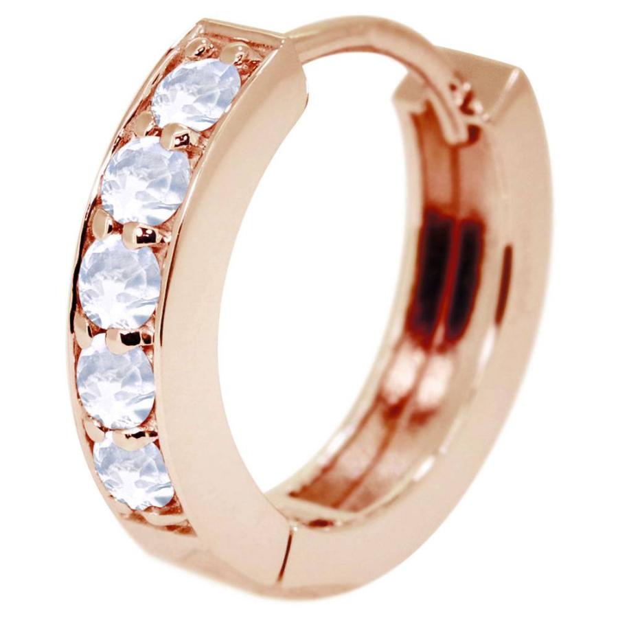ピアス メンズ 18k フープピアス ロイヤルブルームーンストーン 片耳