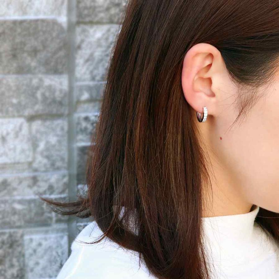ピアス フープ 小さめ レディース 18k 18金 ゴールド 中折れ フープピアス サファイア_10