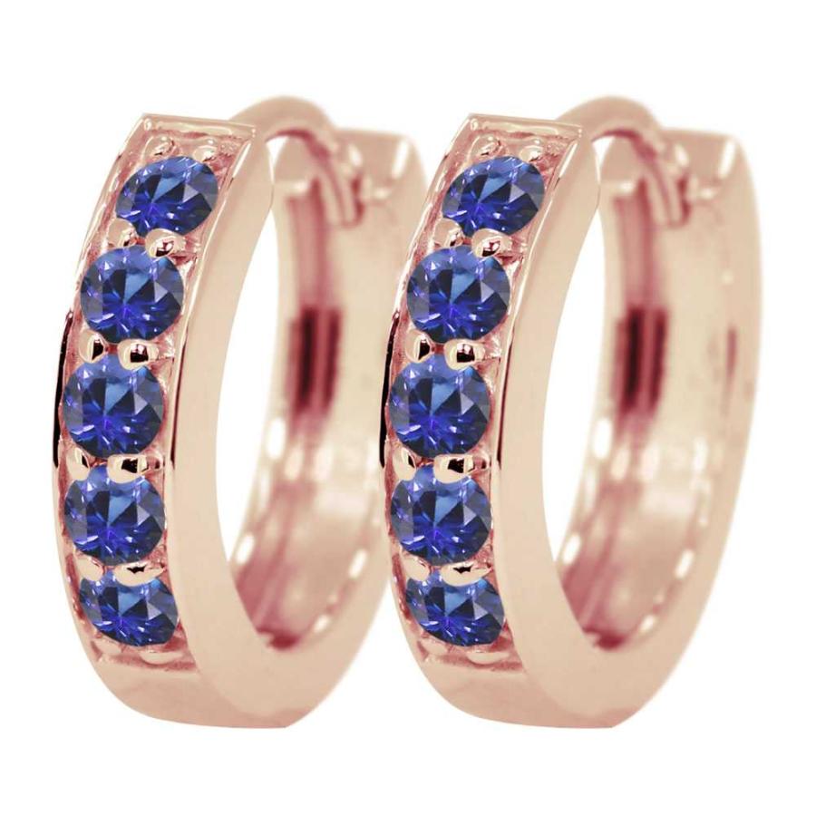 ピアス フープ 小さめ レディース 18k 18金 ゴールド 中折れ フープピアス サファイア_6