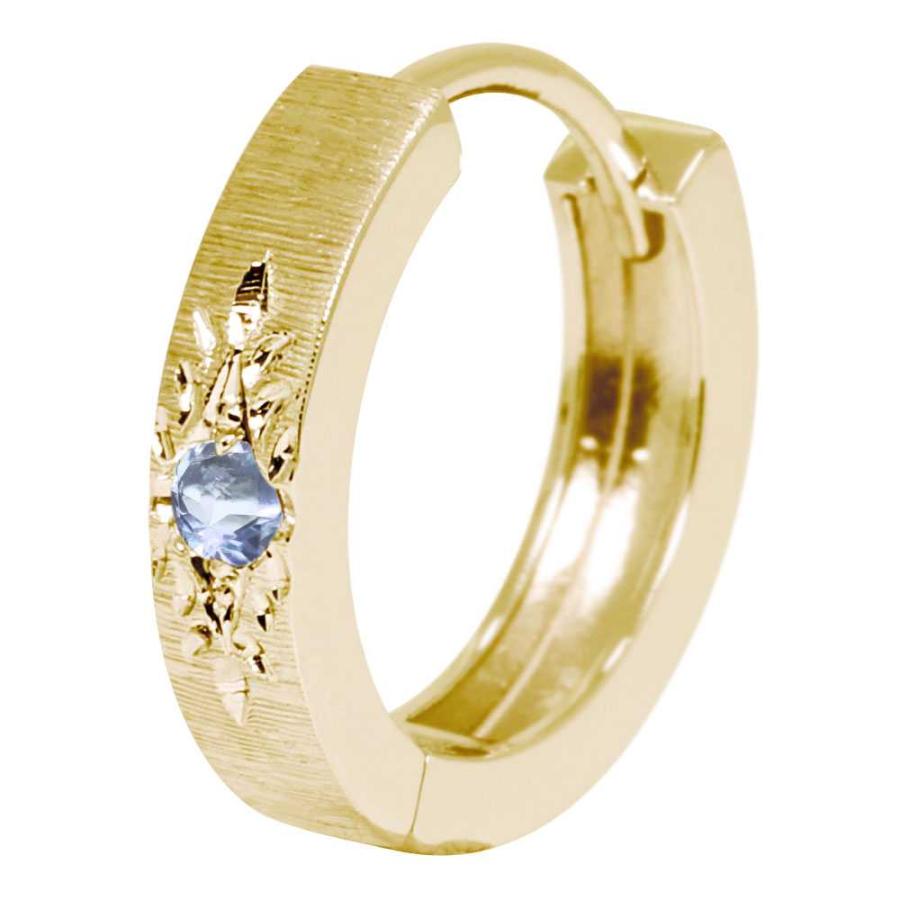 ピアス 18k フープピアス メンズ 片耳 中折れ 18金 イエローゴールド  