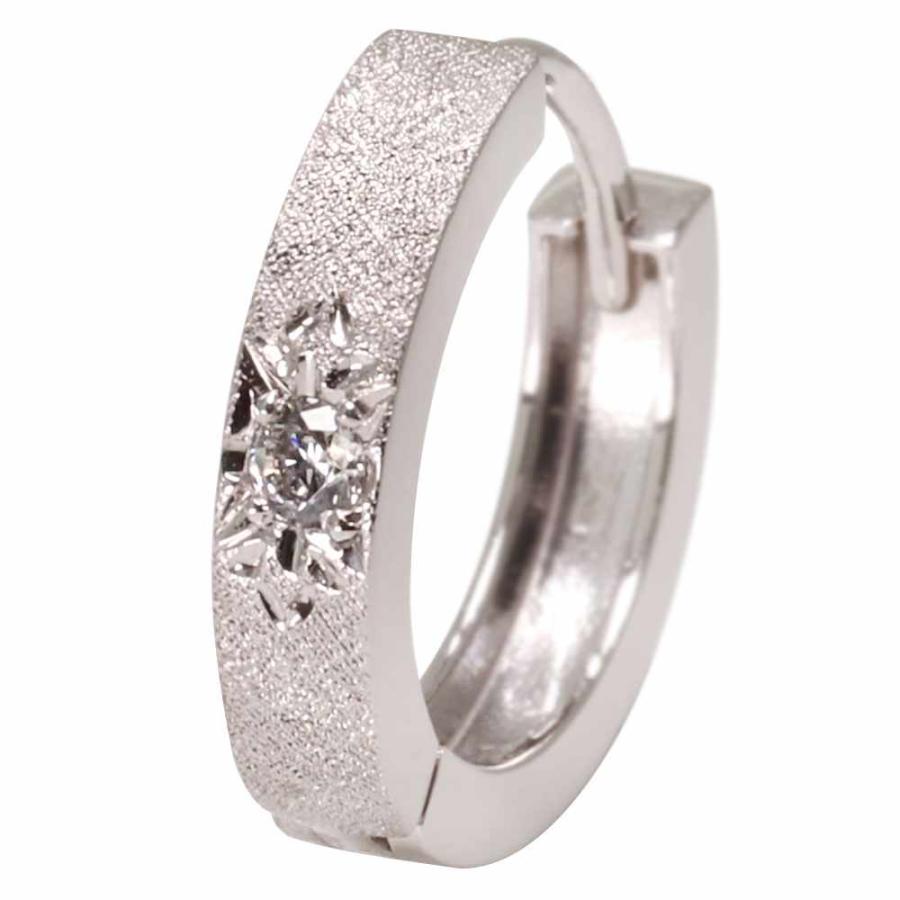 幅広 10K YG ダイヤモンドカット フープピアス 片耳 幅広 10K YG ダイヤモンドカット フープピアス 片耳