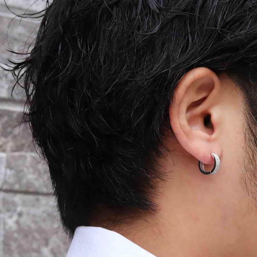 ピアス フープピアス メンズ ブルートパーズ 片耳 シルバー925