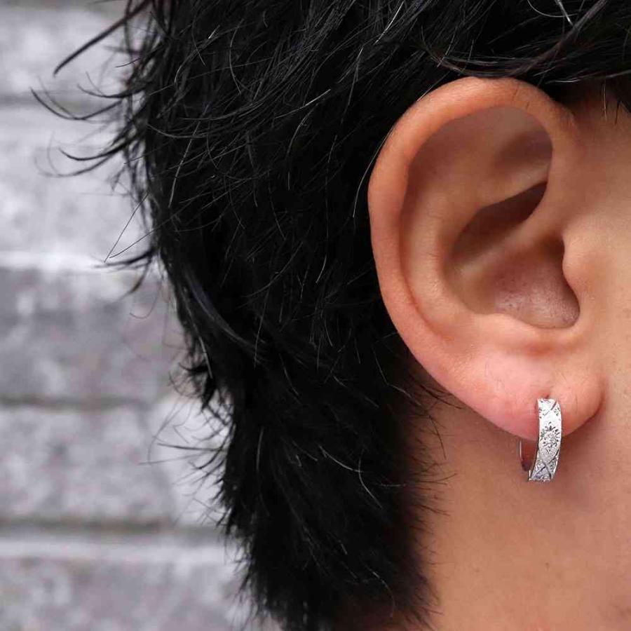 ピアス メンズ フープ 片耳用 ダイヤモンド フープピアス
