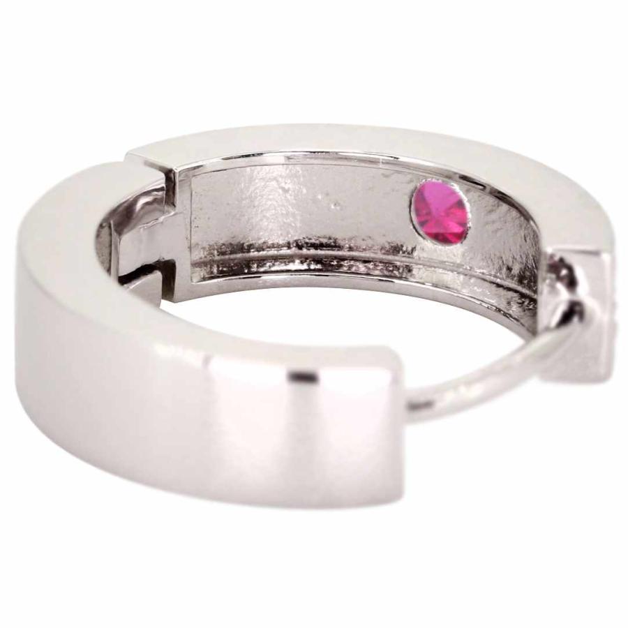 匿名！送料無料！ フープピアス プラチナ 両耳用 ピアス ルビー レディース 洋彫り 中折れ式 小さめ 金属アレルギー 【S2402630723】(86425円)