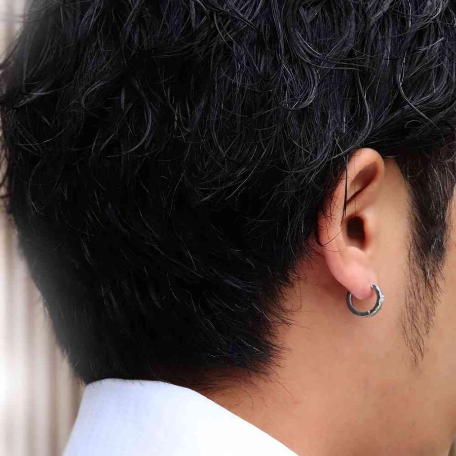 フープピアス メンズ 片耳用 10金 ピアス フープ 男性 中折れ 10k