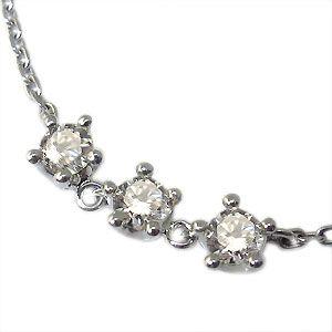 4月誕生石 アンクレット K18 トリロジー 王冠 ダイヤモンド アンクレット