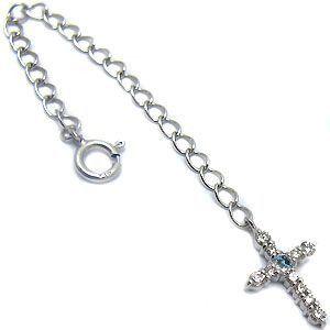 クロス プラチナ チェーン 6cm アジャスターチェーン アクアマリンサンタマリア アジャスター クリスマス ポイント消化
