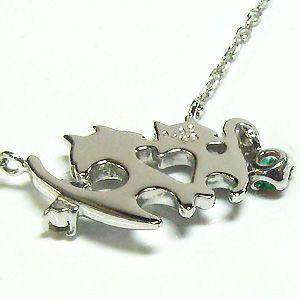 アンクレット K18 猫 一粒 エメラルド ネコ ブレスレットの画像