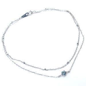 アクアマリンサンタマリア 2連 ブレスレット 18金 一粒 ブレス アクアマリンサンタマリア 2連 ブレスレット 18金 一粒 約4