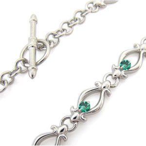 エメラルド ブレスレット 18金 ブレス Tバー
