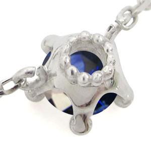 サファイア ブレスレット 18金 王冠 一粒 ブレス 2連 約4